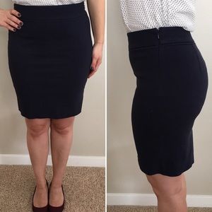 The Limited Pencil Skirt — Navy Blue